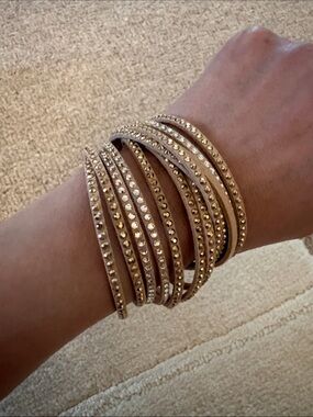 Swarovski wrap bracelet beige/blush pink pretty